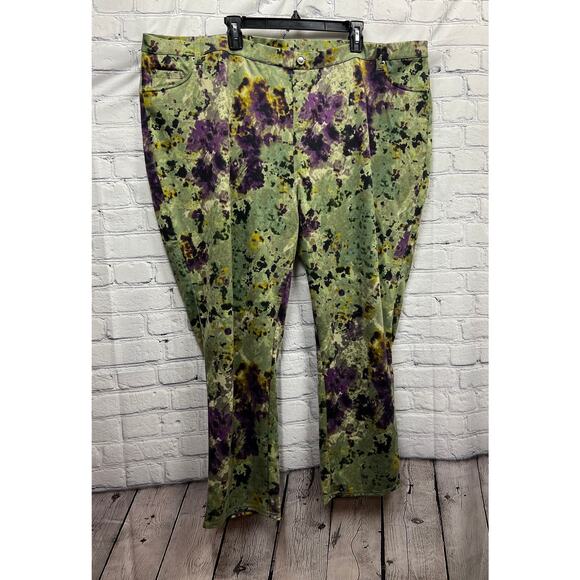 LOGO by Lory Goldstein Womens Tie Dye Jeggings Size 3XP Polyester Blend - Picture 2 of 7